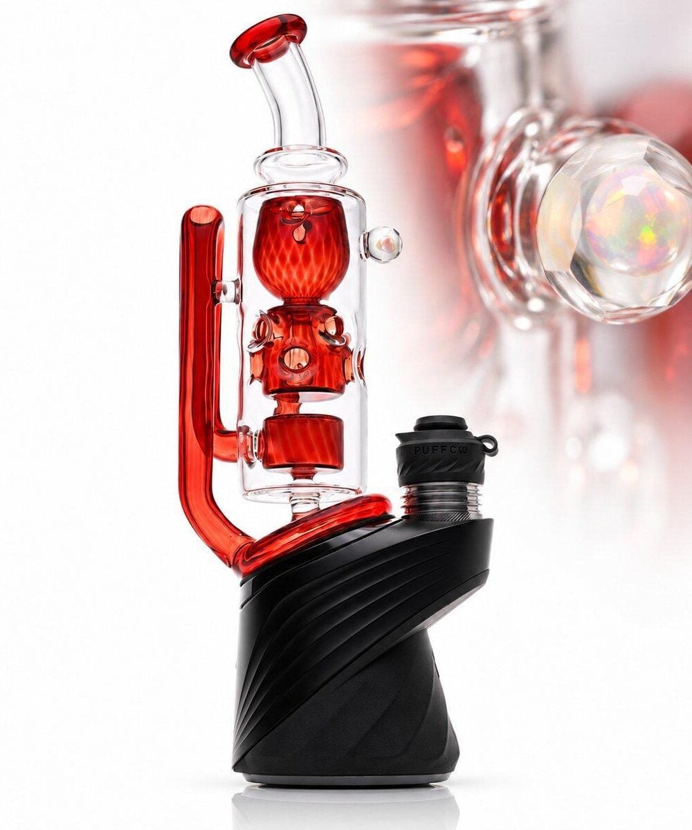 IRIDESCENT GLASS: SUPERIOR FACETED INCYCLER PUFFCO PEAK GLASS ATTACHMENT
