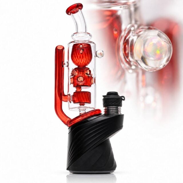 IRIDESCENT GLASS: SUPERIOR FACETED INCYCLER PUFFCO PEAK GLASS ATTACHMENT