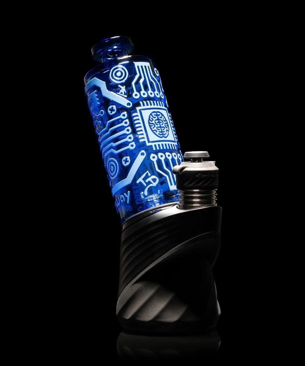 Alternative view of MILKY WAY GLASS: CIRCUITBOARD SPECTRUM PUFFCO PEAK GLASS ATTACHMENT
