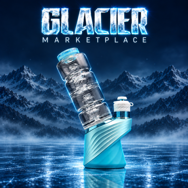 SPIDER GLASS: GLACIER MARKETPLACE PUFFCO PEAK GLASS ATTACHMENT SPIDER GLASS: GLACIER MARKETPLACE PUFFCO PEAK GLASS ATTACHMENT