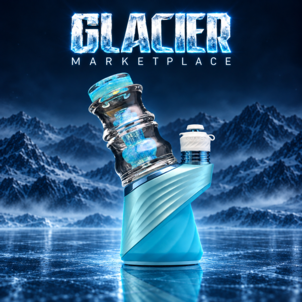 SPIDER GLASS: GLACIER MARKETPLACE PUFFCO PEAK GLASS ATTACHMENT SPIDER GLASS: GLACIER MARKETPLACE PUFFCO PEAK GLASS ATTACHMENT